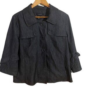 Sandro Sportswear Denim Jean Jacket 3/4 Sleeves Large